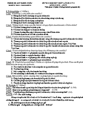 Đề thi khảo sát chất lượng học kì II Giáo dục công dân lớp 9 - Năm học 2015-2016 - Trường THCS Nhuế Dương